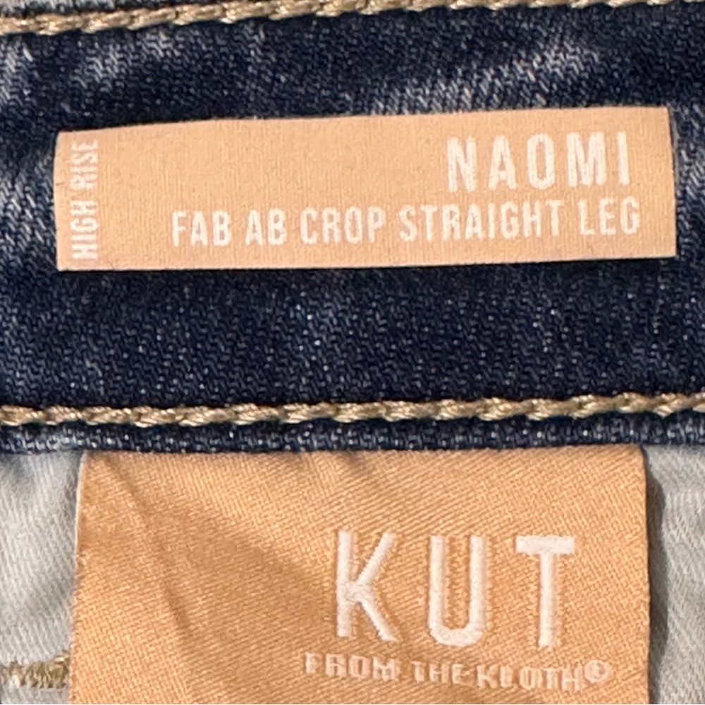 Kut from the Kloth Women’s Naomi High Rise Fab Ab Crop Straight Leg jeans size 4 - Picture 4 of 5